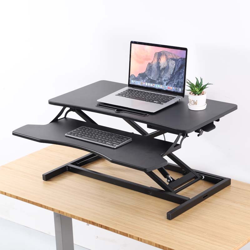 Sit Stand Desk Converter Office Furniture Gas Spring Height Adjustable