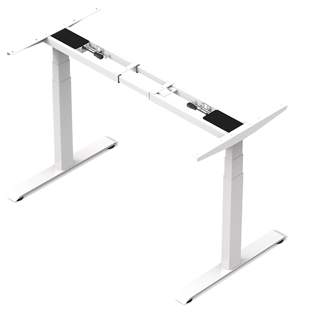 Schnelle Installation, Stand-up-Stehpultrahmen, nur Anbieter, 3-stufiger, elektrisch verstellbarer Stehcomputertisch mit zwei Motoren