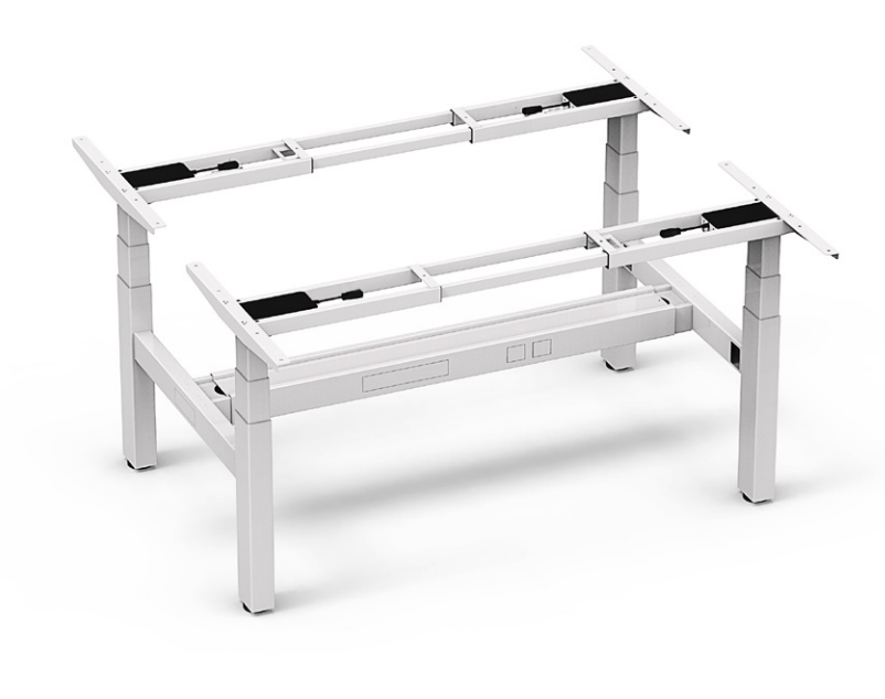 NT33-4HF3A Wei&szlig;es Stehpultgestell – robuste, verstellbare Beine mit Kabelmanagement und Smart Controller